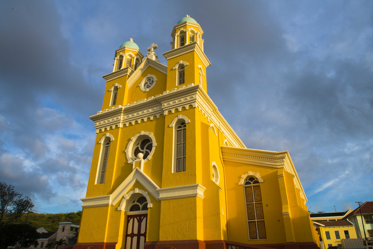 Yellow church at Willemstand, Curacao, Caribbean photographed by Tom Till