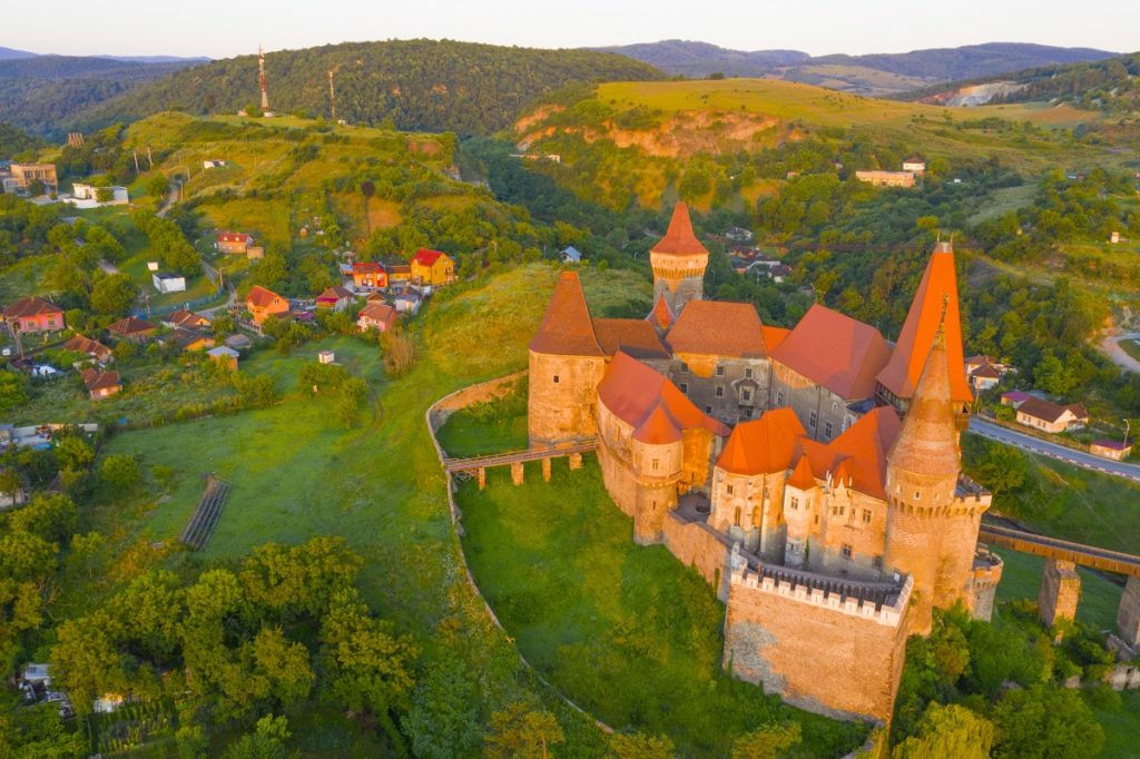 Corvin Castle, Transylvania, Romania, From 1456 nto the 17th century Gothic Reniassance , Vlad the Impaler was imprisoned here